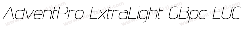 AdventPro ExtraLight GBpc EUC H字体转换